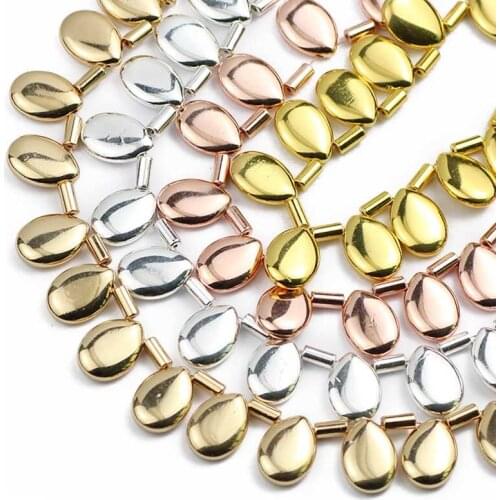 Water Drop Shape Pendants Hematite Natural Stone 13x18mm 5pcs Spacers Loose Beads For Jewelry Making Diy Bracelet Accessories