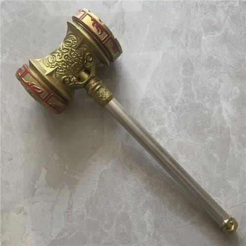 1:1 Hot Cosplay Hammer DouLuo Continent of Haotian Hammer Weapon PU Prop Model Gold Hammer Gift Game Anime Role Play 57cm