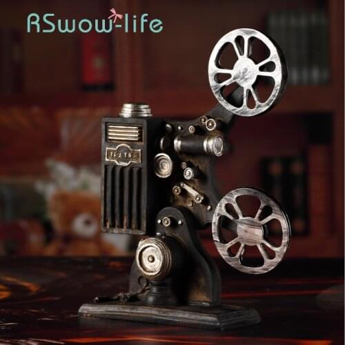 Retro Nostalgic Film Projector Model Props Creative Cinema Shooting Ornaments Resin Crafts For Home Decoration Crafts