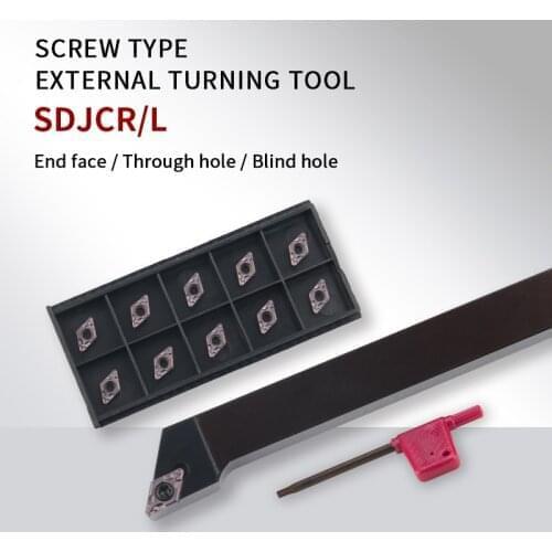 SDJCR/L SDJCR1212/1616H11 SDJCR2020K11 SDJCR2525M11 External Turning Tool Holder DCMT11 Carbide Inserts Lathe Cutting Tools Set