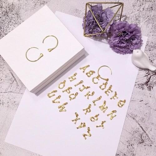 Letter Pendant Drop Earring for Women Hot Fashion Luxury Gold Color 26 letters Brand Earrings