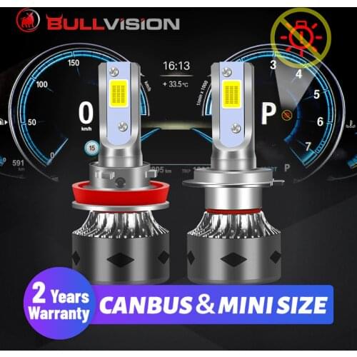 BULLVISION H4 H7 Led Canbus No Error 12V Mini H1 H8 H9 H11 Headlight Universal 20000LM 9005 9006 HB3 HB4 Fog Lights 80W Headlamp