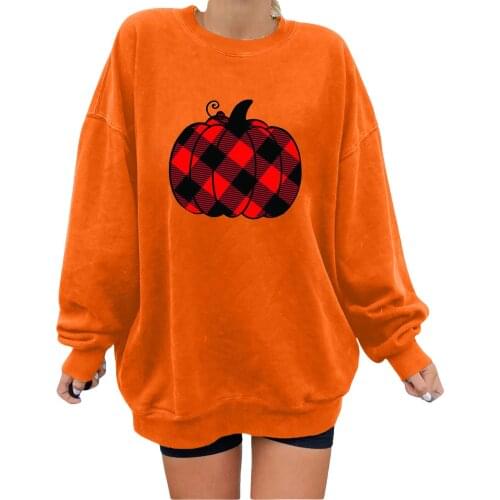 Halloween Sweatshirt Pumpkin Skeleton Print Women Sweatshirts Fall Winter Long Sleeve Ladies Pullovers Streetwear Top Moletom G4