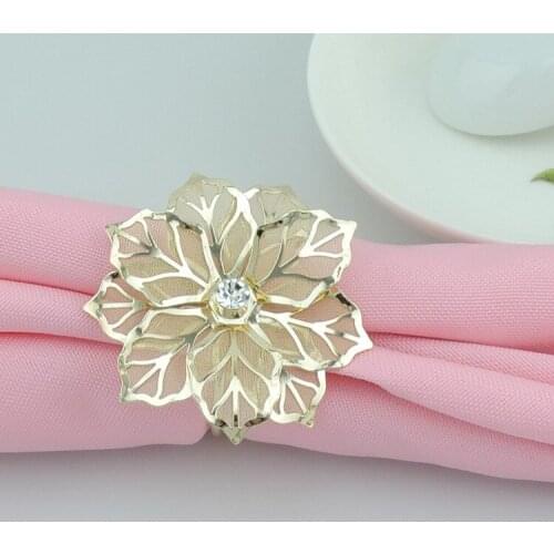12Pieces/Lot Table Decoration Serviette Golden Rings Napkin Holder West Dinner Towel Metal Napkin Ring Hotel Wedding Supplies