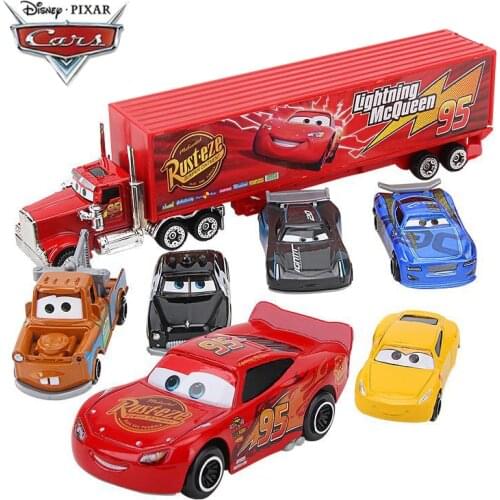 6pcs/set Disney Pixar Car 3 Mack Uncle Truck Toy Car Set Lightning Mcqueen Jackson Storm Diecast Car Model Toys For Childrens