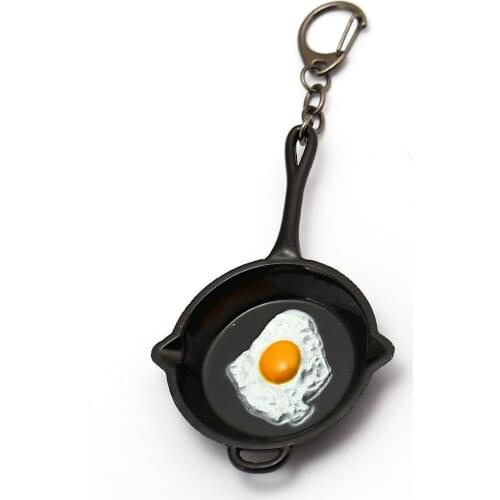 HSIC PUBG Keychain Playerunknowns Battlegrounds Omelette Egg Chicken Dinner Weapon Keyring Metal Pans Men Chaveiro HC12829