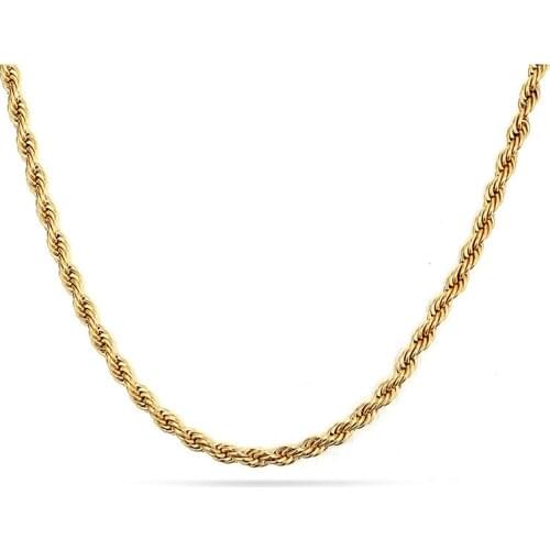 Stainless Steel 3mm Rope Chain Choker Necklaces for Women PVD Plating Twist Chains Choker Necklace Jewelry Fashion