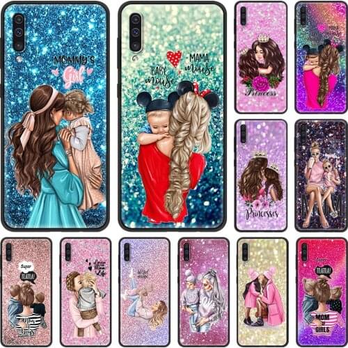 Baby Mom Girl Phone Case for Samsung Galaxy A70 A50 A21S A12 A51 A71 A02S A40 A30S A20S A10 A10E Black Soft Coque