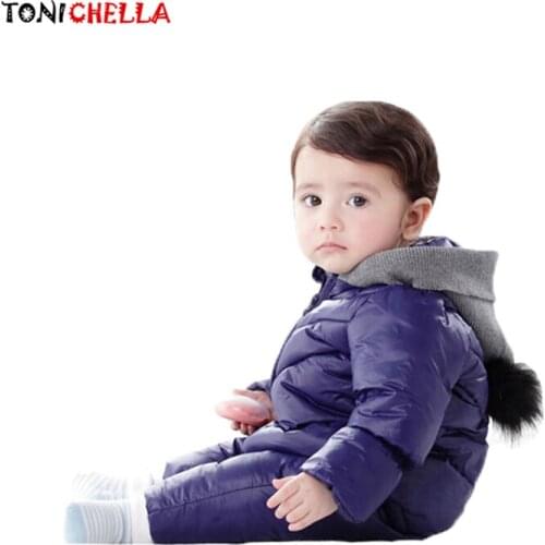 Baby Rompers Climbing Clothing Winter Thick Warm Infant Boys Girls Kid Outwear Autumn Hooded Long Sleeve Jumpsuit Outwear CL5018