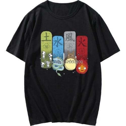 Hayao Miyazaki My Neighbor Totoro Ghibli Anime t-shirts Clothing Men And Women Same Paragraph Loose Short Sleeve T-Shirt Men