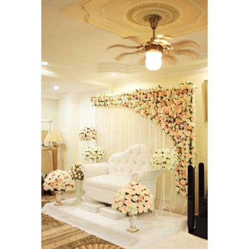 Hot Pink rose Wedding Flower Wall Artifical roses Silk Flower Backdrop flower Decoration 1.5M x 1.5M