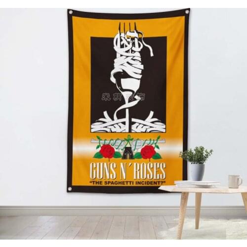 GUNS N'ROSES Pop Rock Band Poster Big Four-Hole Hanging Cloth Flags Personality Banners Music Studio Bar Cafe Home Decor