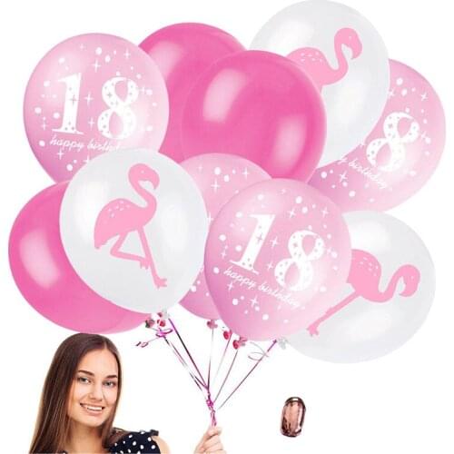 JLZQ 18th Birthday Balloons Pineapple Pink Balloon Green Balloon Birthday Supplies 18 Birthday Falmingo Leaf Party
