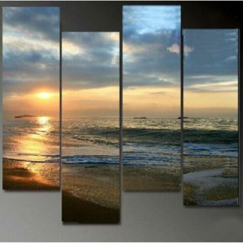 High quality handmade oil painting on canvas modern 100% Best wall art beach sunset oil painting home decoration MC160607