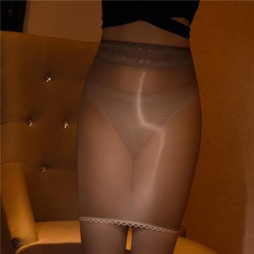 Lace High Waist Shiny Skirt Oil Gloosy OL MINI Skirt Sheer Tight Pencil Cute Skirt See Through Micro Mini Skirt Candy Color