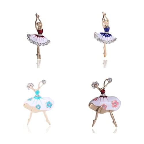 Fashionable and exquisite painted skirt brooch Girls beautiful skirt brooch Girls ballet skirt brooch Cute brooch Ladies holiday