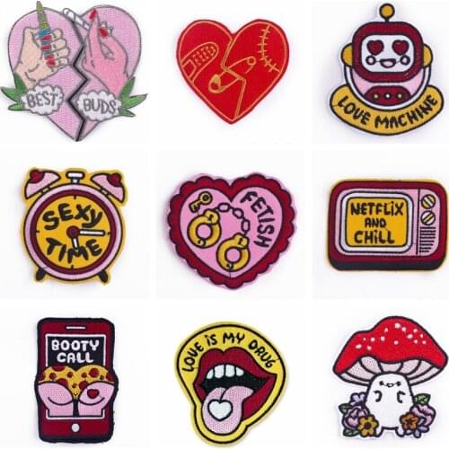 Cartoon Robot Alarm Clock Patch For Clothing Iron On Patches For Clothes Appliques Stickers For DIY T-shirt Jacket Animals Patch