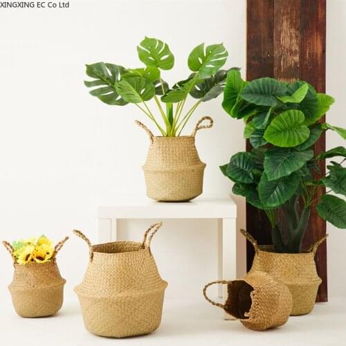 Nordic Woven Flower Basket Straw Woven Portable Flower Pot Rattan Storage Flower Arrangement Decoration Creative Home Decoration