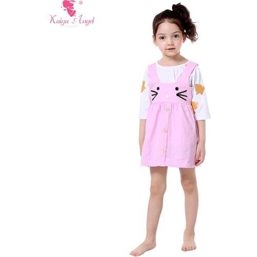 New Bunny Top T Shirt Mini Dress 2 Pcs Suit Children Clothing Kids Fashion Outfits Girl Whlesale Girl Boutique Outfit Kids Set