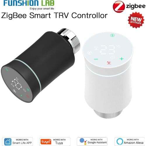 Funshion TRV ZigBee 3.0 Tuya New Radiator Actuator Valve Smart Programmable Thermostat Temperature Heater Alexa Voice Control