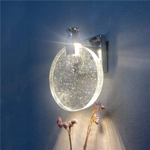 Simple Atmosphere Bedroom Crystal Wall Lamp Bathroom Mirror Headlight Makeup Wall Light Fixtures K9 Crystal Home Decor Lights
