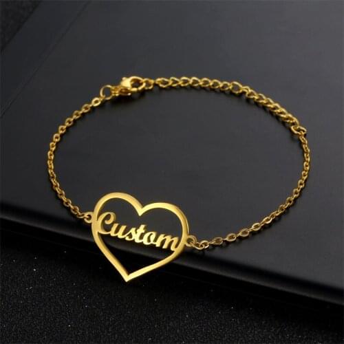 Wanixm Custom Name Bracelets for Women Girls Stainless Steel Customized Personalized Letter Bracelet Adjustable Fashion Jewelry