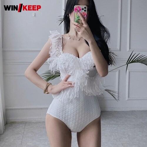 Белые слитные купальники Winkeep China At AliExpress