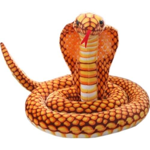 [Funny] Large size 210cm Animal Naja Cobra snake Plush Toys simulation Stuffed doll model prank toy home decoration adult gift