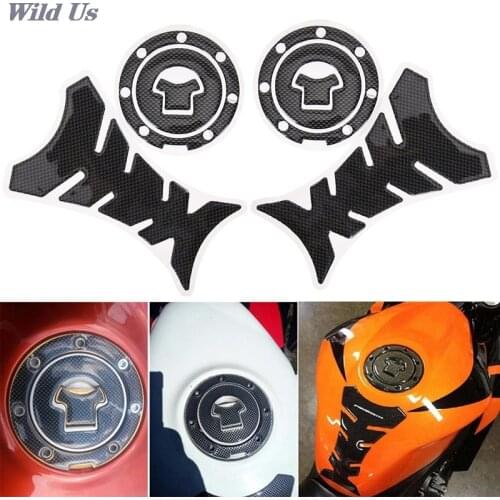 1Pcs Universal Fishbone Carbon Fiber Tank Pad Tankpad Protector Sticker Motorcycle black color