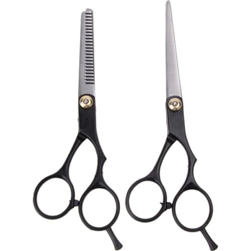2PCS 6 Inch Hairdressing Scissors Professional Salon Hair Cutting Straight Thinning Scissors Stainless Steel Hairdresser Shears