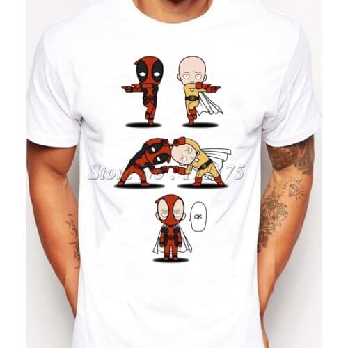 2019 Funny Deadpool PUNCH FUSION Printed T-Shirt For Men Boy Novelty Mens T shirt Tops Fashion Tees