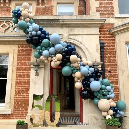 225pcs Pearl Navy Blue Balloons Garland Arch wedding Baby Shower Decoration Sage Green Nude Ballon Gender Birthday Party Decor