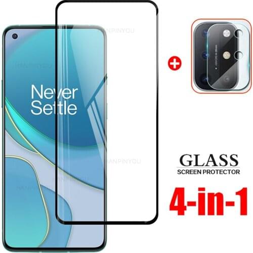4 In 1 For OnePlus 8T 8 T Plus onePlus8t 5G 6.55" Full Cover Tempered Glass For OnePlus 8T Camera Lens Screen Protector Glass