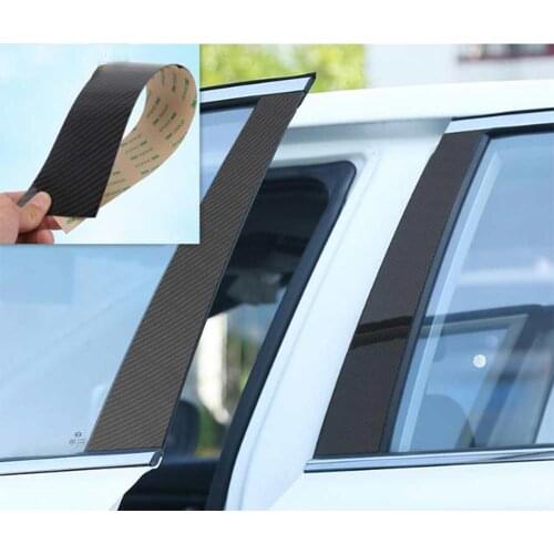 6pcs/Set Carbon Fiber Car Window B-pillars Car Stickers Trim Covers Car Styling For Honda ACCORD 10th 2018 2019 Car Accessories