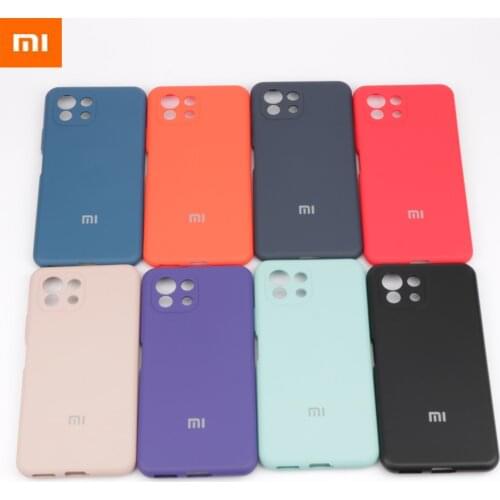 Mi 11 Case Xiaomi 11 Silky Soft-Touch Liquid Silicone Phone Cover Full Protective Shell For Mi 11 MI11 Lite With Logo