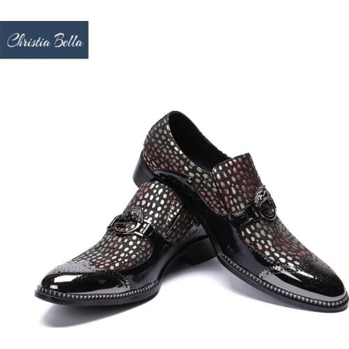 Christia Bella Men Leather Shoes Office Mens Dress Suit Shoes Italian Style Wedding Casual Shoes Pointed Toe Business Men Shoes