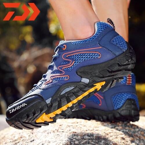 Dawa Summer Breathable Upstream Water Shoes Men Air Mesh Trail Sneakers for Men Anti-skid Fishing Trekking Hiking Shoes