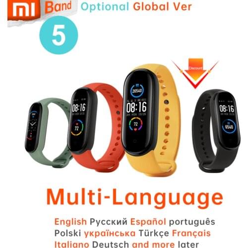 Xiaomi Mi Band 5 Wristband Stress Female Health Heart Rate Sleep Step Swim Sport Monitor APP Push Alarm Smart Blacelet