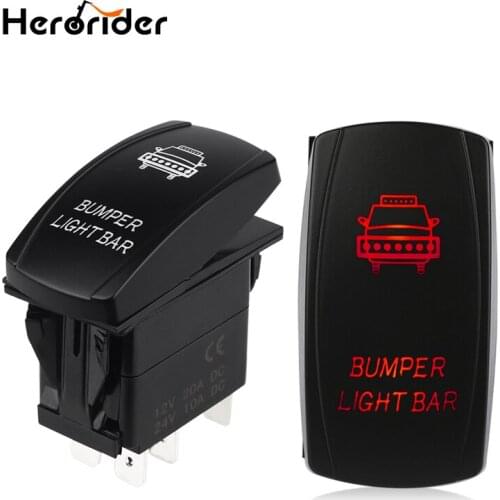 Herorider 5 Pin Carling Style LED Light Bar Toggle Rocker Switch SPST ON-OFF Waterproof Rocker Switch for Car Boat Truck 12V