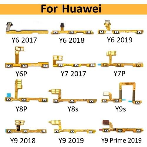 New Power on/off Switch Button Side Key Volume Up Down Flex Cable For Huawei Y5 Y6 Y7 Pro Y9 Prime 2017 2018 2019 Repair part