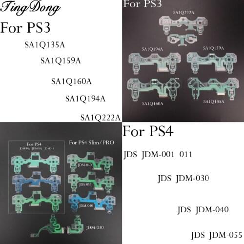 Buttons Ribbon Circuit Board for PS2 PS3 Dualshock PS4 Pro Slim JDM 030 040 Controller Conductive Film Keypad flex Cable