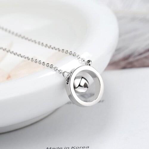 KOFSAC 2021 Trendy Silver Color Necklaces For Women Round Tassel Bell Pendant Jewelry Girl Valentines Day Accessories Gifts