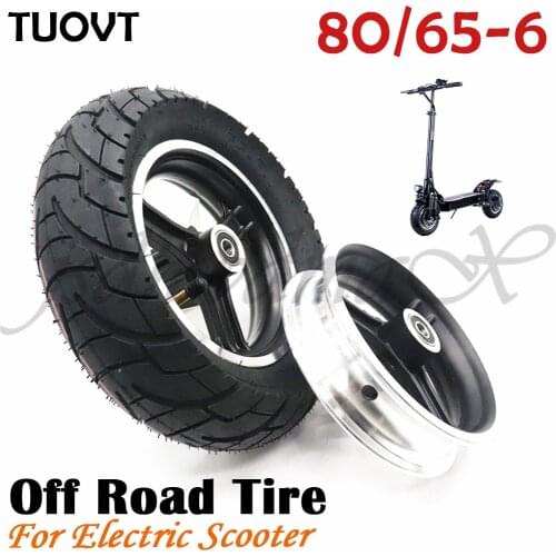 TUOVT 80/65-6 10x3.0 10 Inch wheel with hub and Alloy Disc Brake Rim hub for 10'' Folding Electric Scooter KUGOO M4 PRO