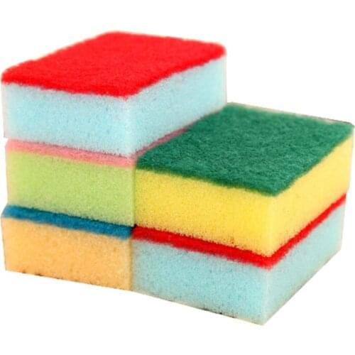 Colorful Cleaning And Decontamination Double Sided Washing Dishes Sponge Kitchen Scrubber Household Cleaning Appliances
