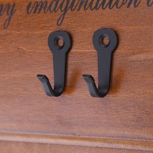 10Pcs/lot Key Hooks Hangers Black Wall Mounted Hooks Rustic Key Coat Bag Hat Hanger Rustic Clothes Hooks Wall Hanging Hooks