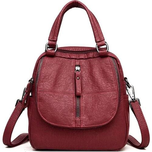 Mini Travel Bag Backpack New Women Backpack Fashion Multi-Functional WomenS Large Capacity Bag PU Leather Totes Purses