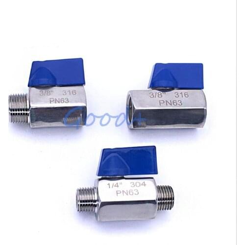 MINI Ball valve Stainless steel SS304 316 1/8 1/4 3/8 1/2 1 BSP Female Male Brewer Hardware 2 way Ball Valve