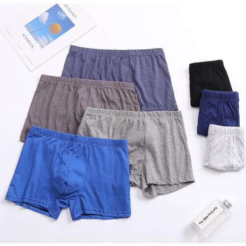 Plus Size Solid Color Cotton Mens Boxers Comfort Underpants Large Size Shorts Breathable Cotton Underwear 6XL 7XL 8XL
