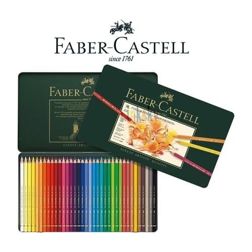 Estojo Lápis Faber Castell Polychromos 36 Cores,pigments resistant to unparalleled light,36 vibrant colors,Tin box set