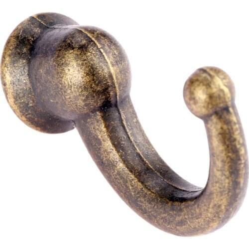 Zinc Alloy Wall Hooks Clothes Hat Bathroom Apartments Hook Hanger With Screws Furniture Hardware Antique Bronze 11*29mm